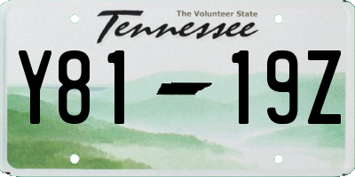 TN license plate Y8119Z