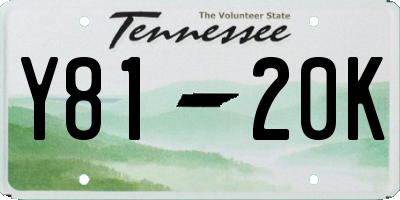 TN license plate Y8120K