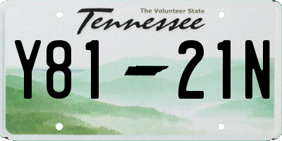 TN license plate Y8121N
