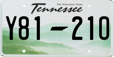 TN license plate Y8121O