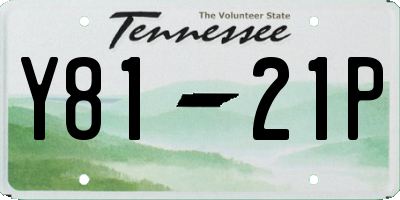 TN license plate Y8121P
