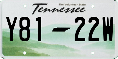 TN license plate Y8122W