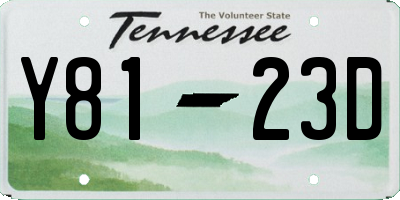 TN license plate Y8123D