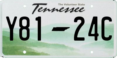 TN license plate Y8124C