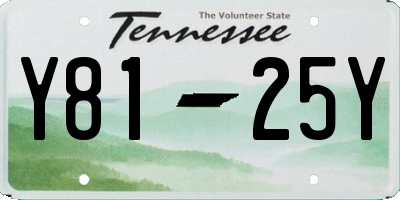 TN license plate Y8125Y