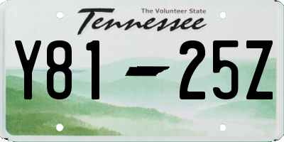 TN license plate Y8125Z