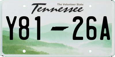 TN license plate Y8126A