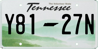 TN license plate Y8127N