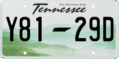 TN license plate Y8129D