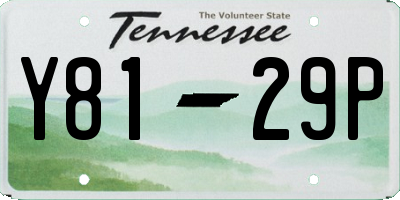 TN license plate Y8129P