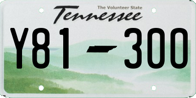 TN license plate Y8130O