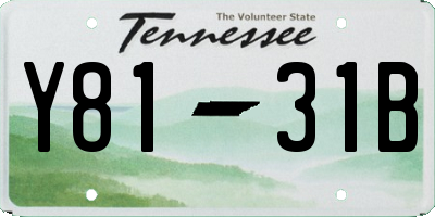 TN license plate Y8131B