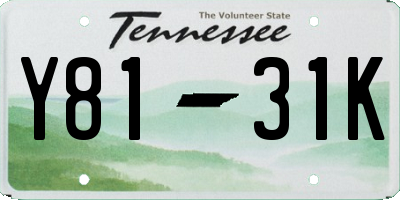 TN license plate Y8131K