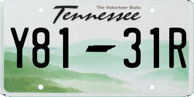 TN license plate Y8131R