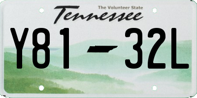 TN license plate Y8132L