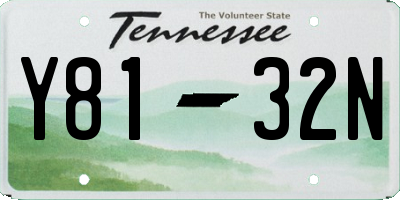 TN license plate Y8132N