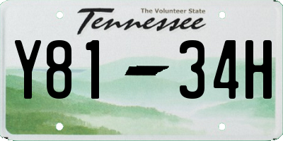 TN license plate Y8134H