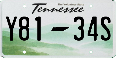 TN license plate Y8134S