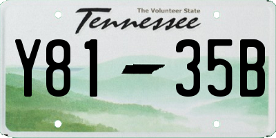 TN license plate Y8135B