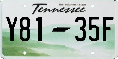TN license plate Y8135F