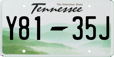 TN license plate Y8135J