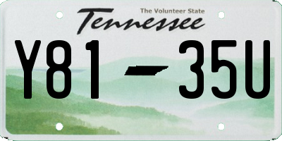 TN license plate Y8135U