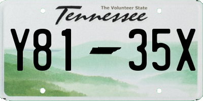 TN license plate Y8135X