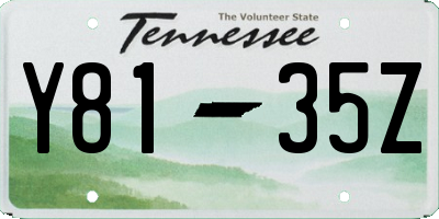 TN license plate Y8135Z