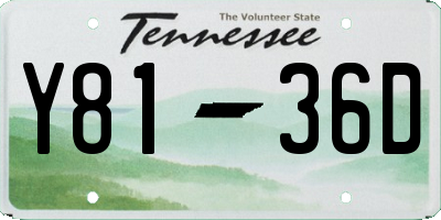 TN license plate Y8136D
