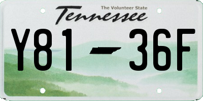 TN license plate Y8136F