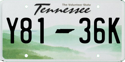 TN license plate Y8136K