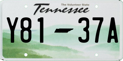 TN license plate Y8137A