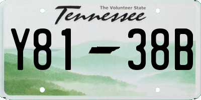 TN license plate Y8138B