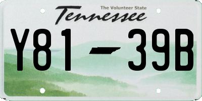 TN license plate Y8139B