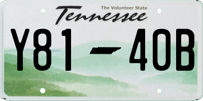 TN license plate Y8140B