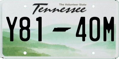 TN license plate Y8140M