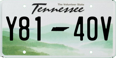TN license plate Y8140V