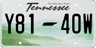 TN license plate Y8140W