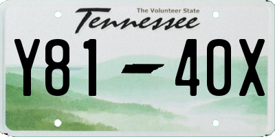 TN license plate Y8140X