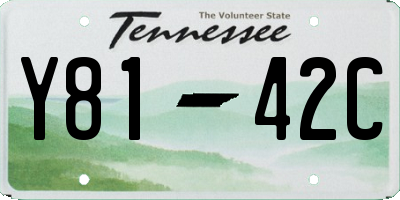 TN license plate Y8142C