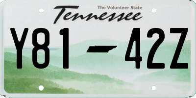 TN license plate Y8142Z