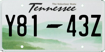 TN license plate Y8143Z