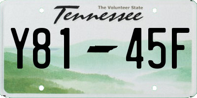 TN license plate Y8145F