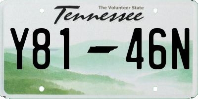 TN license plate Y8146N