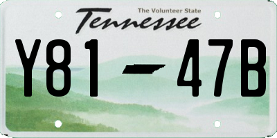 TN license plate Y8147B