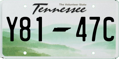 TN license plate Y8147C