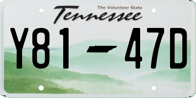 TN license plate Y8147D