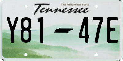 TN license plate Y8147E