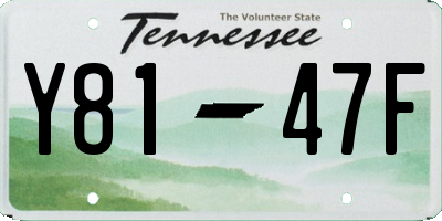 TN license plate Y8147F