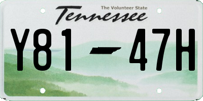TN license plate Y8147H